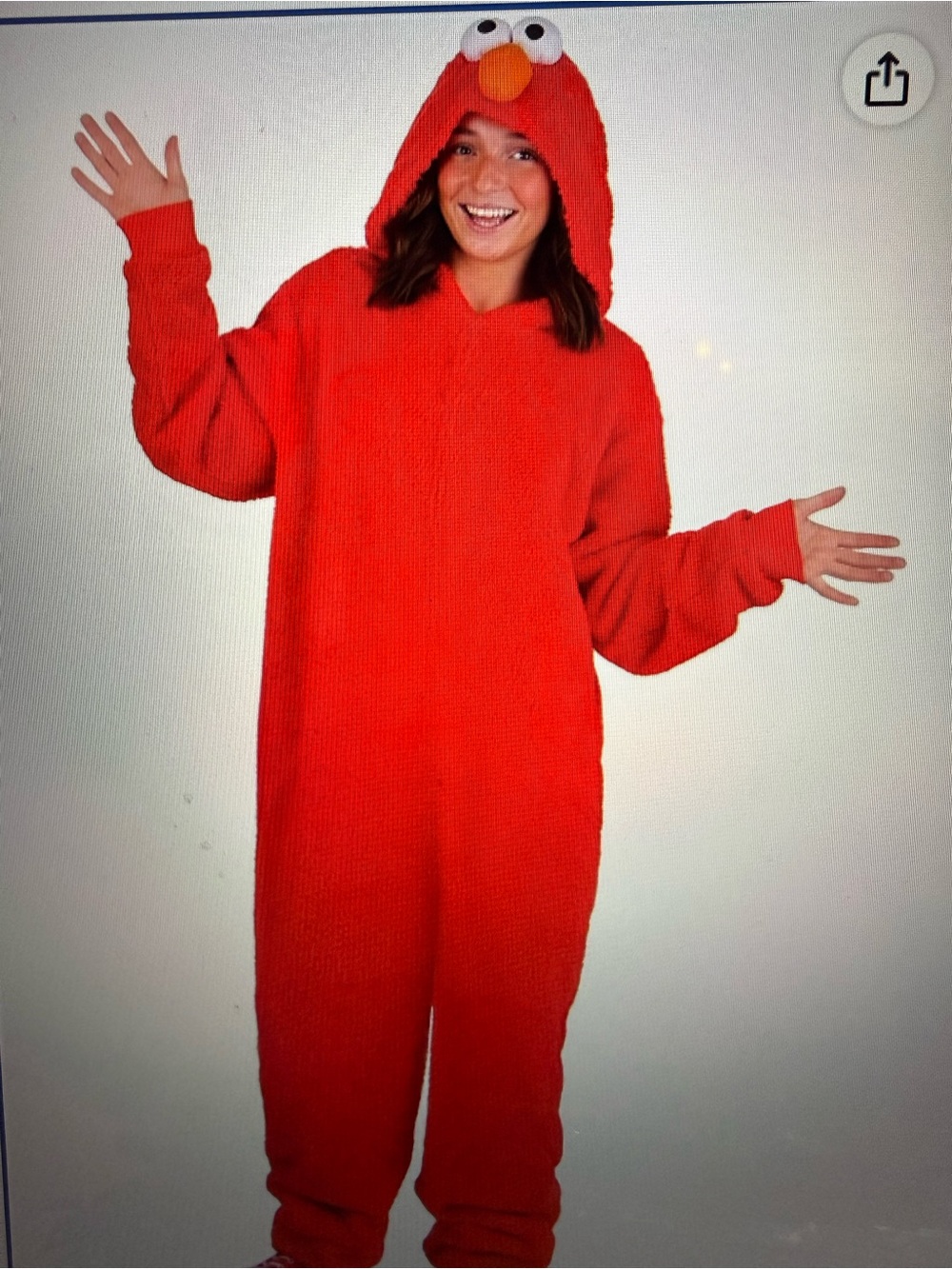 Sesame Street Elmo Red Fleece One-Piece Hoodie Pajama